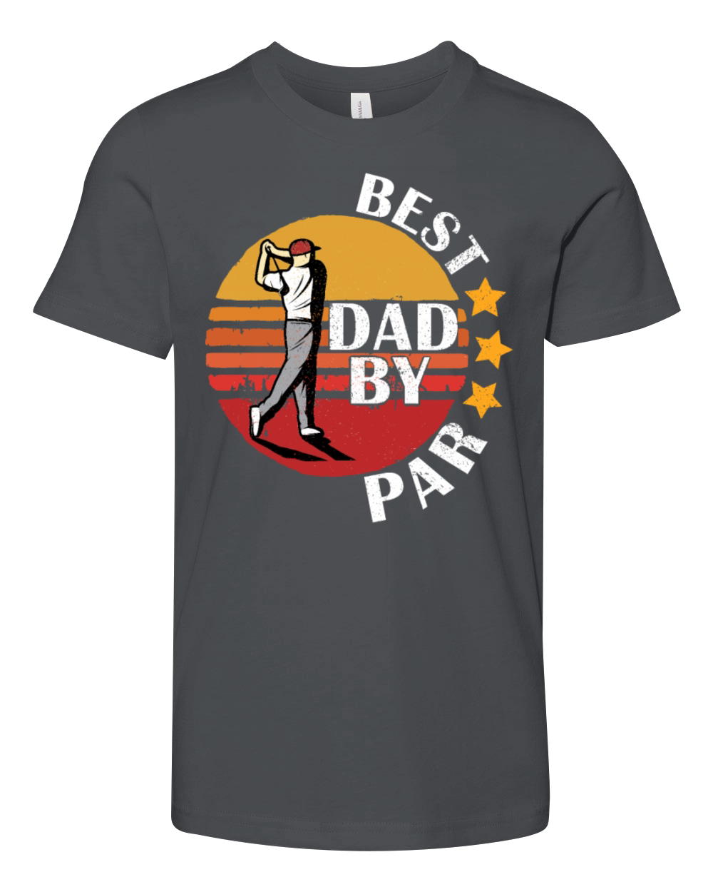 Best Dad By Par Retro Vintage Fathers Day Golf Youth Unisex Jersey Tee