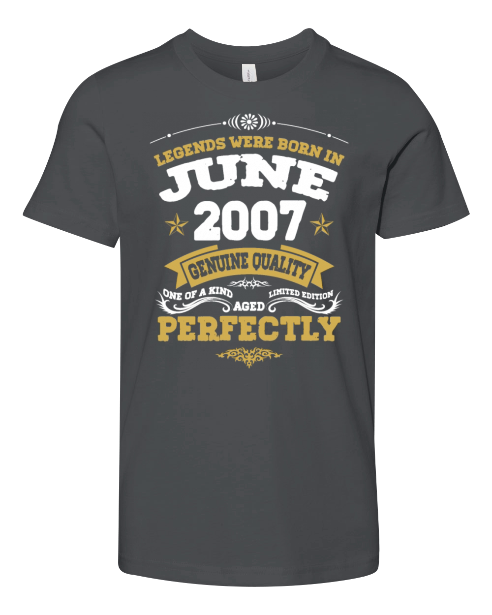 Vintage Aged To Perfection June 2007 Youth Unisex Jersey Tee