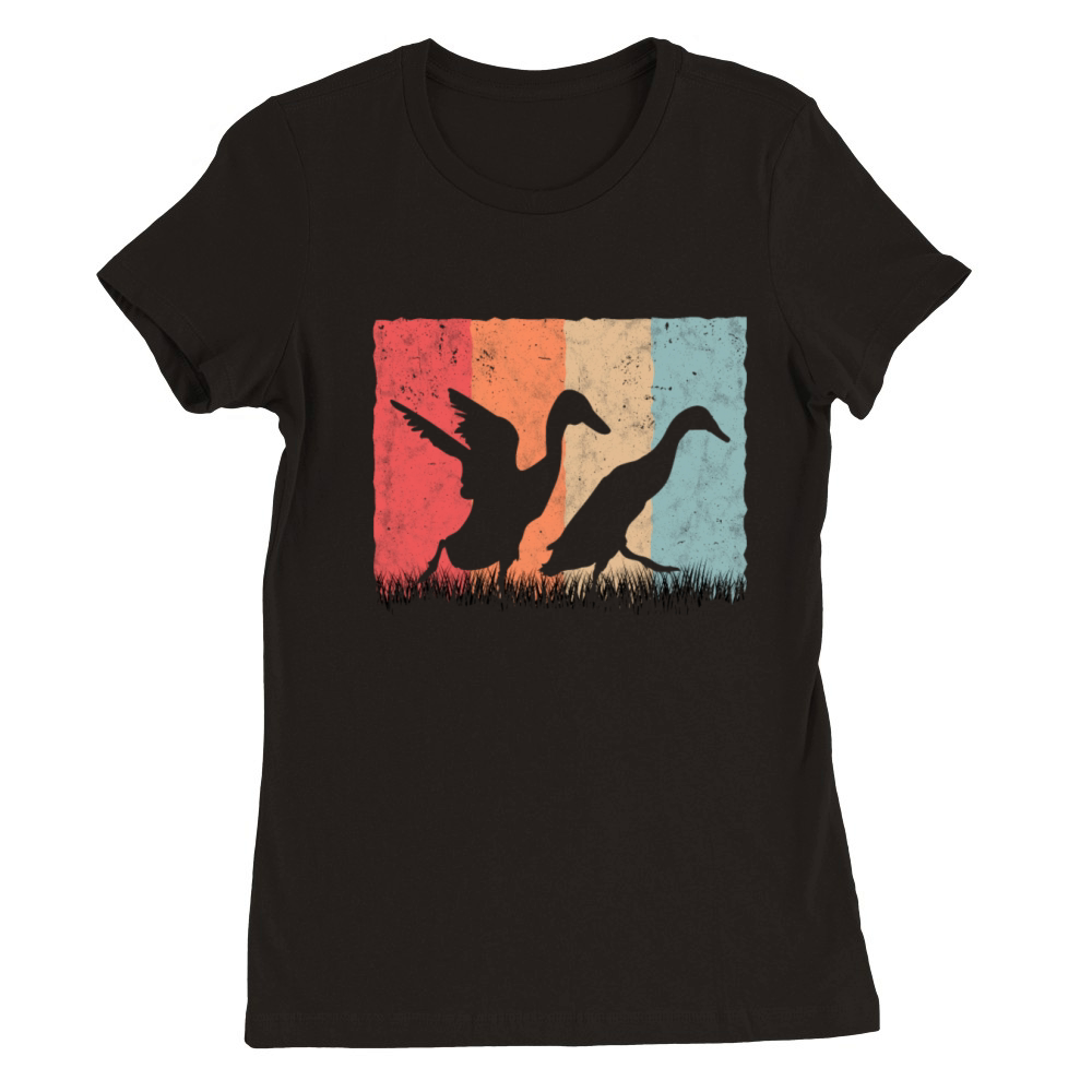 Indian Runner Duck Retro Bottle Vintage Premium Womens Crewneck T-shirt