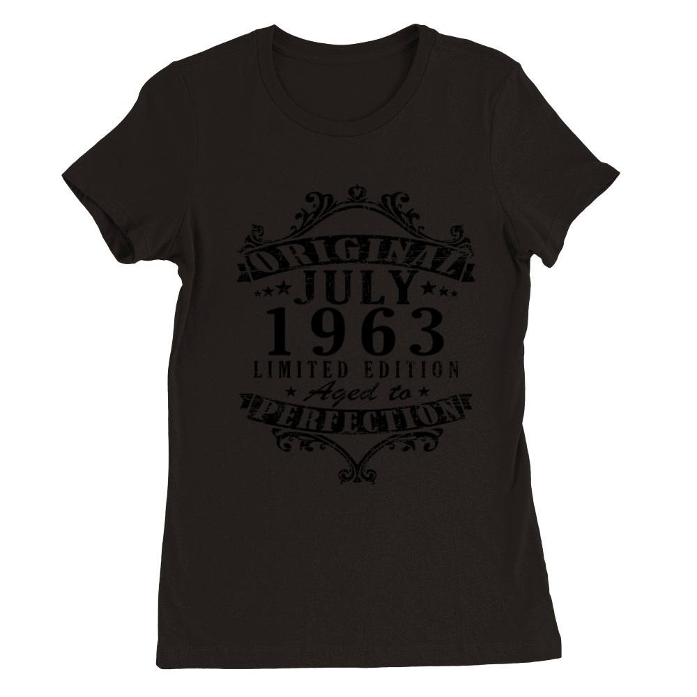 July 1963 vintage birthday gift 60 years Premium Womens Crewneck T-shirt