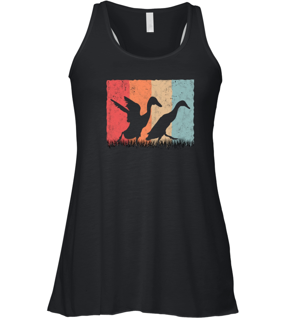 Indian Runner Duck Retro Bottle Vintage Women's Flowy Tank Top