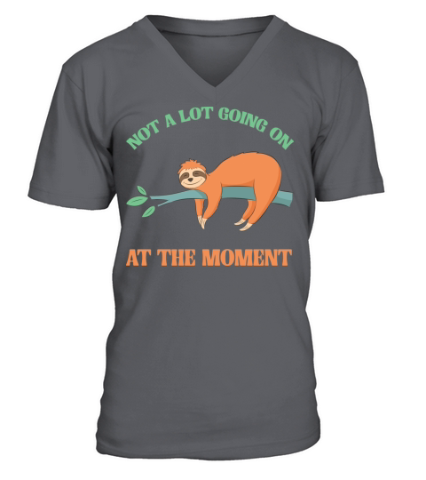 Not A Lot Going On At The Moment Lazy Bored Sloth V-Neck T-shirt