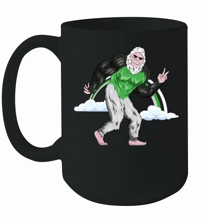 Demiromantic Pride Flag Rainbow Bigfoot Sasquatch Ceramic Mug