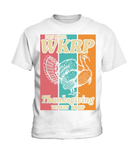 WKRP Turkey Drop Vintage Thanksgiving Cincinnati Kids T-Shirt