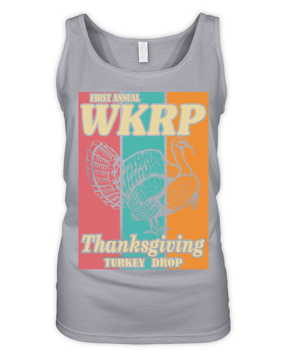 WKRP Turkey Drop Vintage Thanksgiving Cincinnati Organic Women's Tank Top