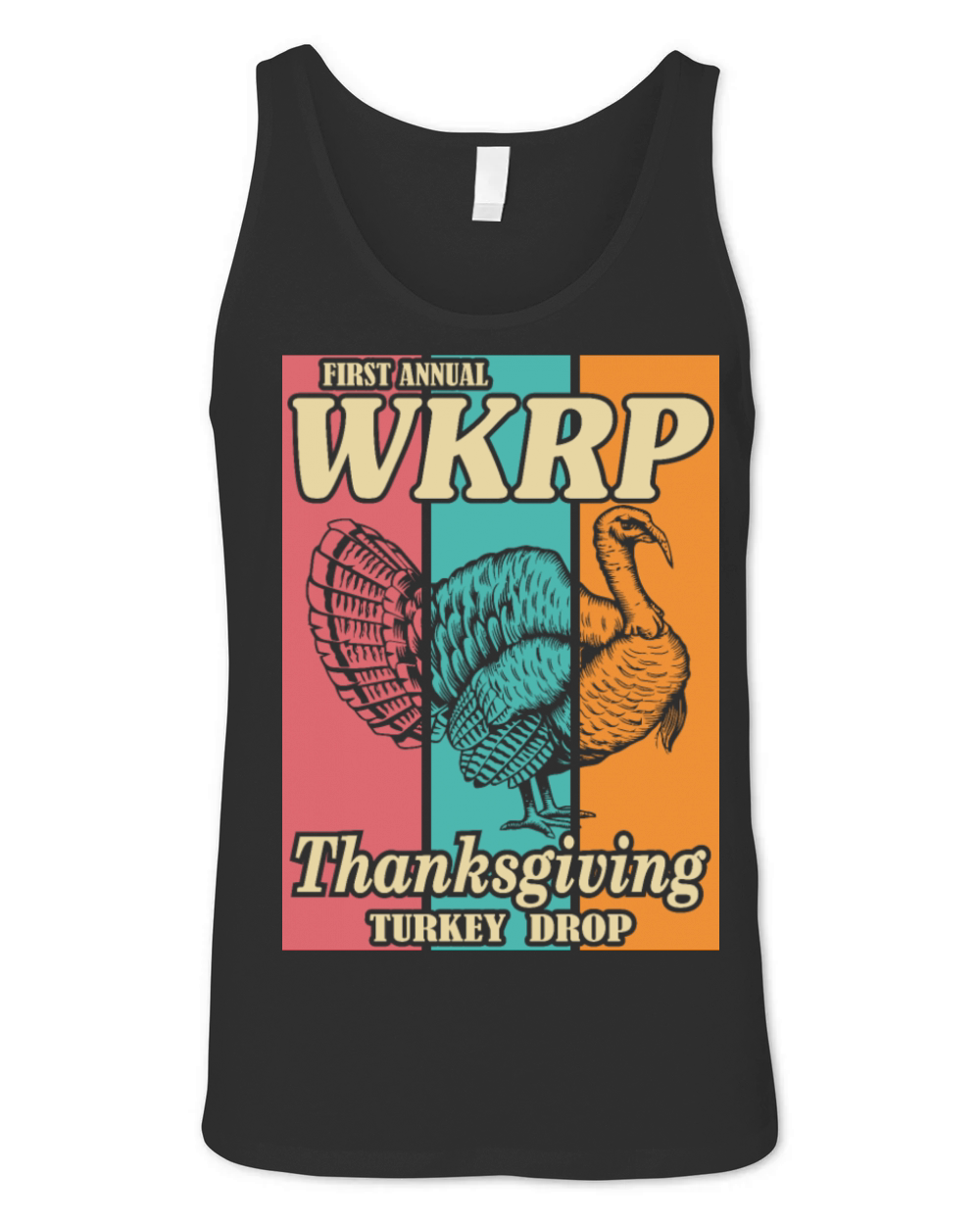 WKRP Turkey Drop Vintage Thanksgiving Cincinnati Unisex Jersey Tank