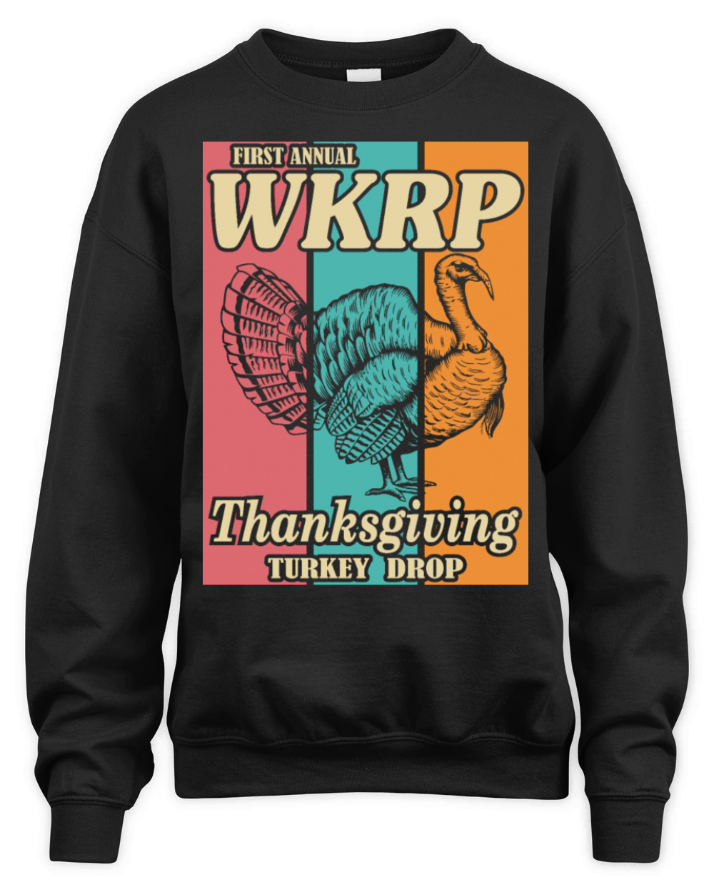 WKRP Turkey Drop Vintage Thanksgiving Cincinnati Unisex Premium Crewneck Sweatshirt