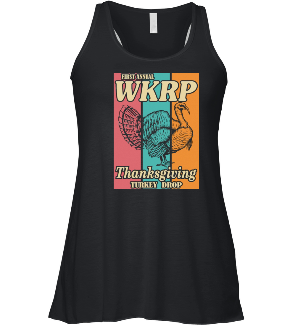WKRP Turkey Drop Vintage Thanksgiving Cincinnati Women's Flowy Tank Top