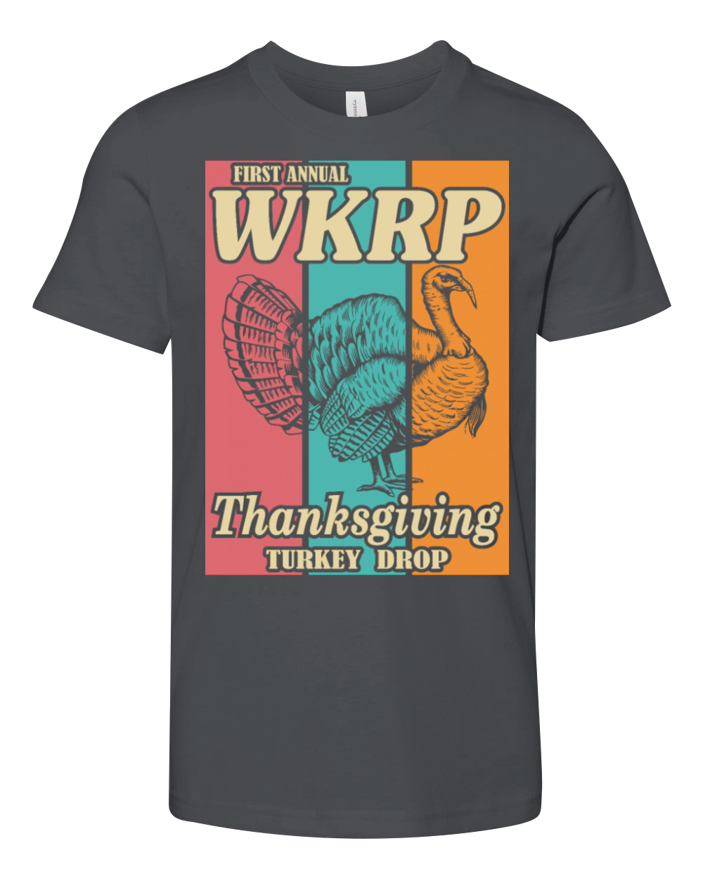 WKRP Turkey Drop Vintage Thanksgiving Cincinnati Youth Unisex Jersey Tee