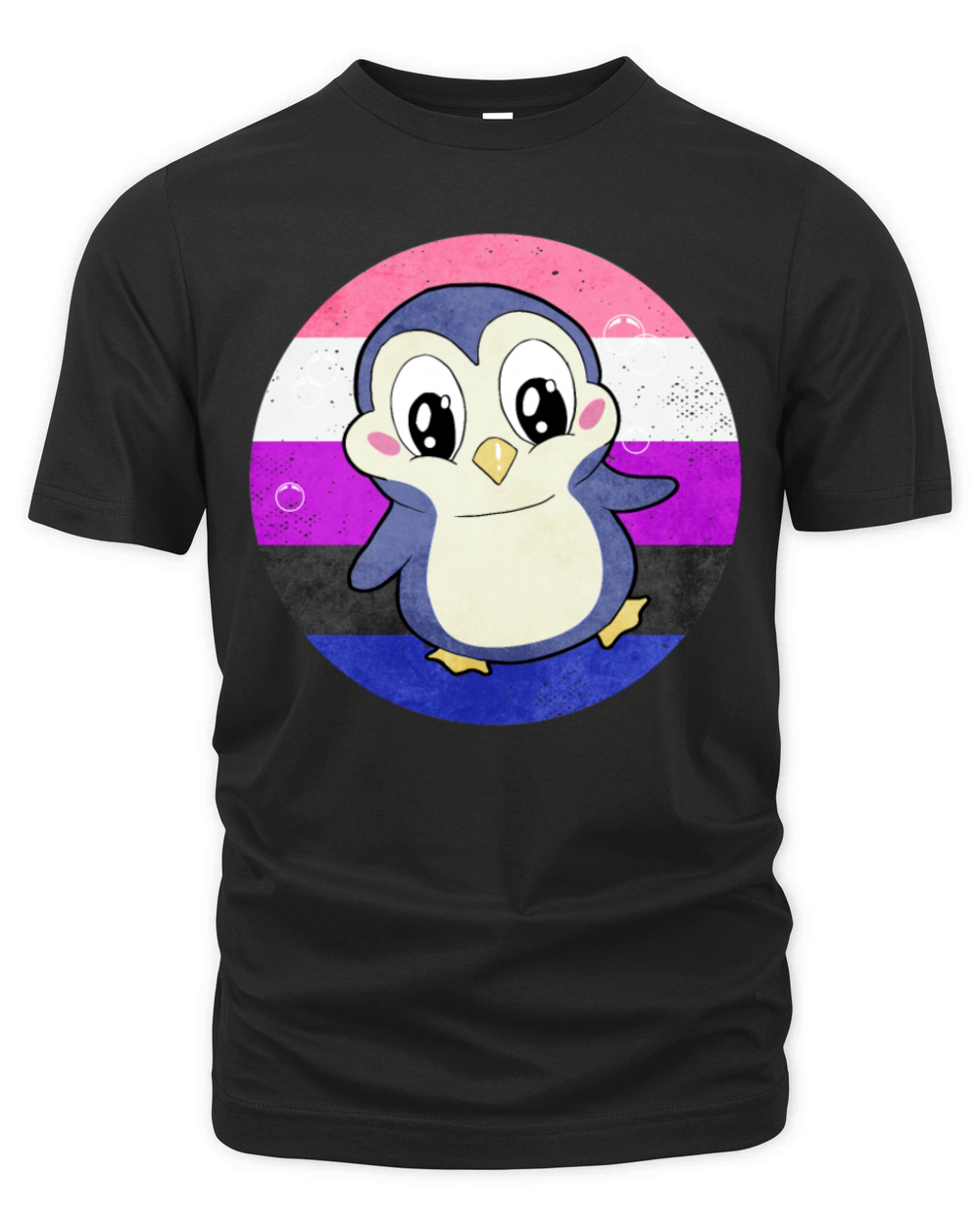 Gender Fluid Pride Flag Penguin Sublte LGBTQ Organic Unisex T-shirt