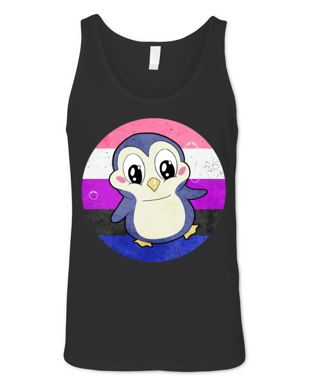 Gender Fluid Pride Flag Penguin Sublte LGBTQ Unisex Jersey Tank