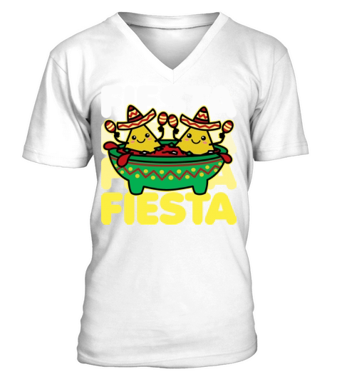 Let s Fiesta Kawaii Chips Salsa V-Neck T-shirt