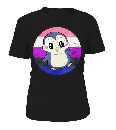 Gender Fluid Pride Flag Penguin Sublte LGBTQ Women's T-Shirt