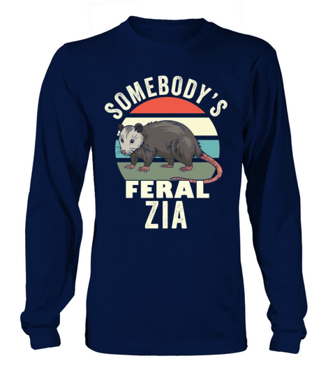 Somebodys Feral Zia Italian Aunt Retro Feral Cat Long sleeved Unisex