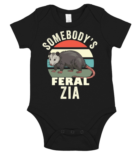 Somebodys Feral Zia Italian Aunt Retro Feral Cat Short Sleeve Baby One-Piece