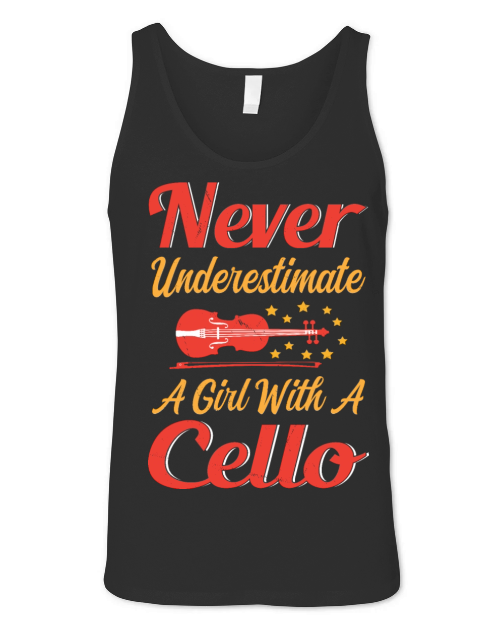 Never Underestimate A Girl With A Cello player Unisex Jersey Tank