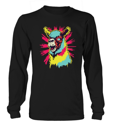 Horror Scary Zombie Alpaca Long sleeved Unisex