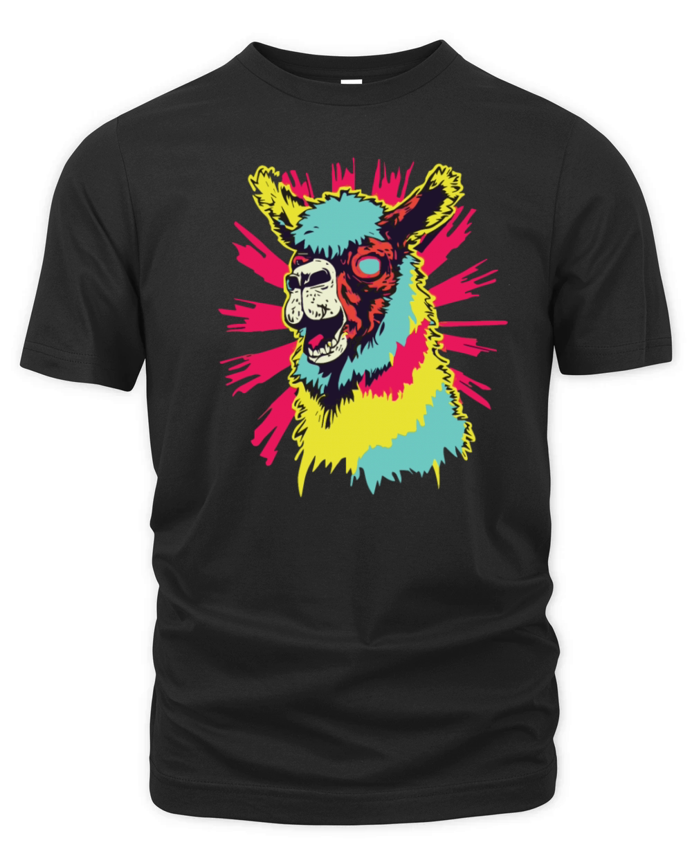 Horror Scary Zombie Alpaca Organic Unisex T-shirt