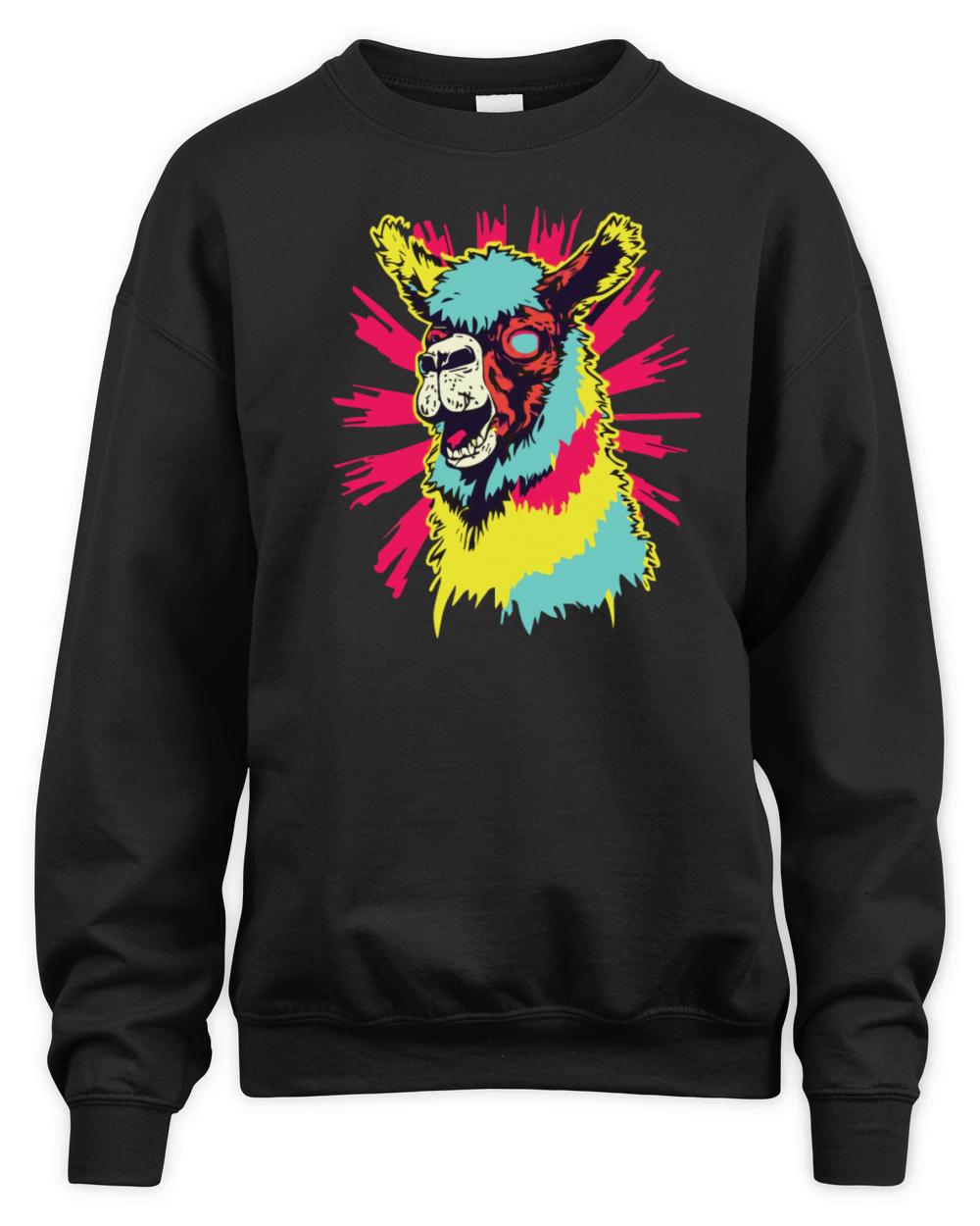 Horror Scary Zombie Alpaca Unisex Premium Crewneck Sweatshirt
