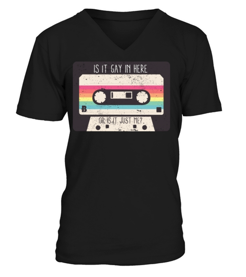 Is It Gay Here LGBTQ Ally Trans Gay Pride Rainbow V-Neck T-shirt