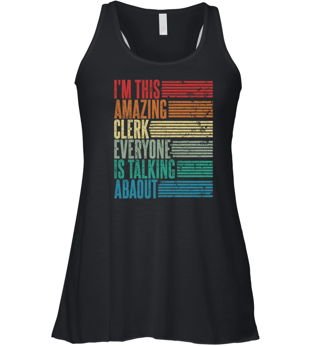 Vintage Clerk Profession Gift Retro Women's Flowy Tank Top