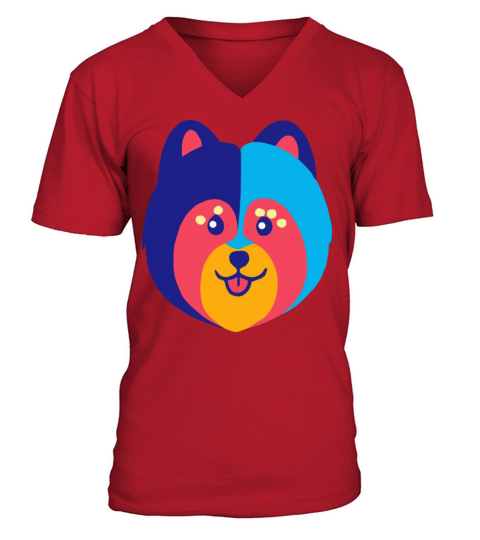 Pomeranian Blue Dog Owner Vintage Funny Pomeranian V-Neck T-shirt