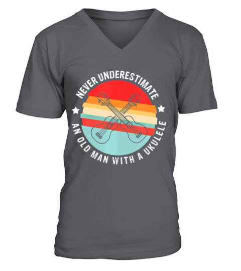 Ukulele vintage retro uke V-Neck T-shirt