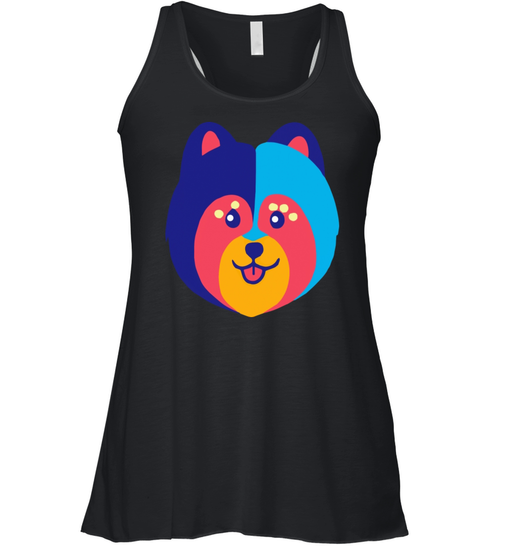 Pomeranian Blue Dog Owner Vintage Funny Pomeranian Women's Flowy Tank Top