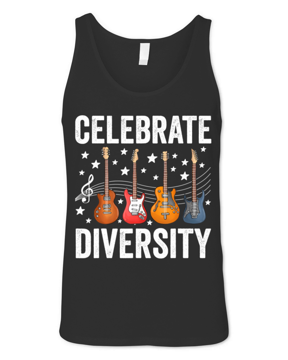 Vintage Guitar Men Guitar Player Celebrate Unisex Jersey Tank