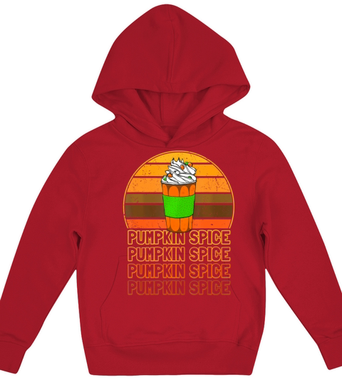 Retro Vintage Pumpkin Spice Latte Coffee Lover Kids Hoodie