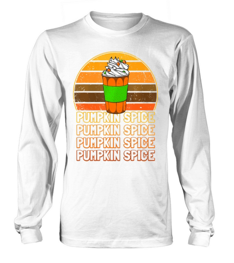 Retro Vintage Pumpkin Spice Latte Coffee Lover Long sleeved Unisex