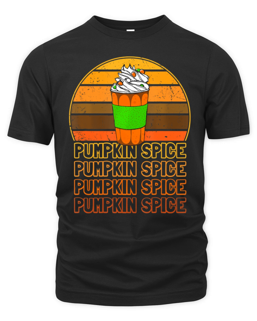 Retro Vintage Pumpkin Spice Latte Coffee Lover Organic Unisex T-shirt