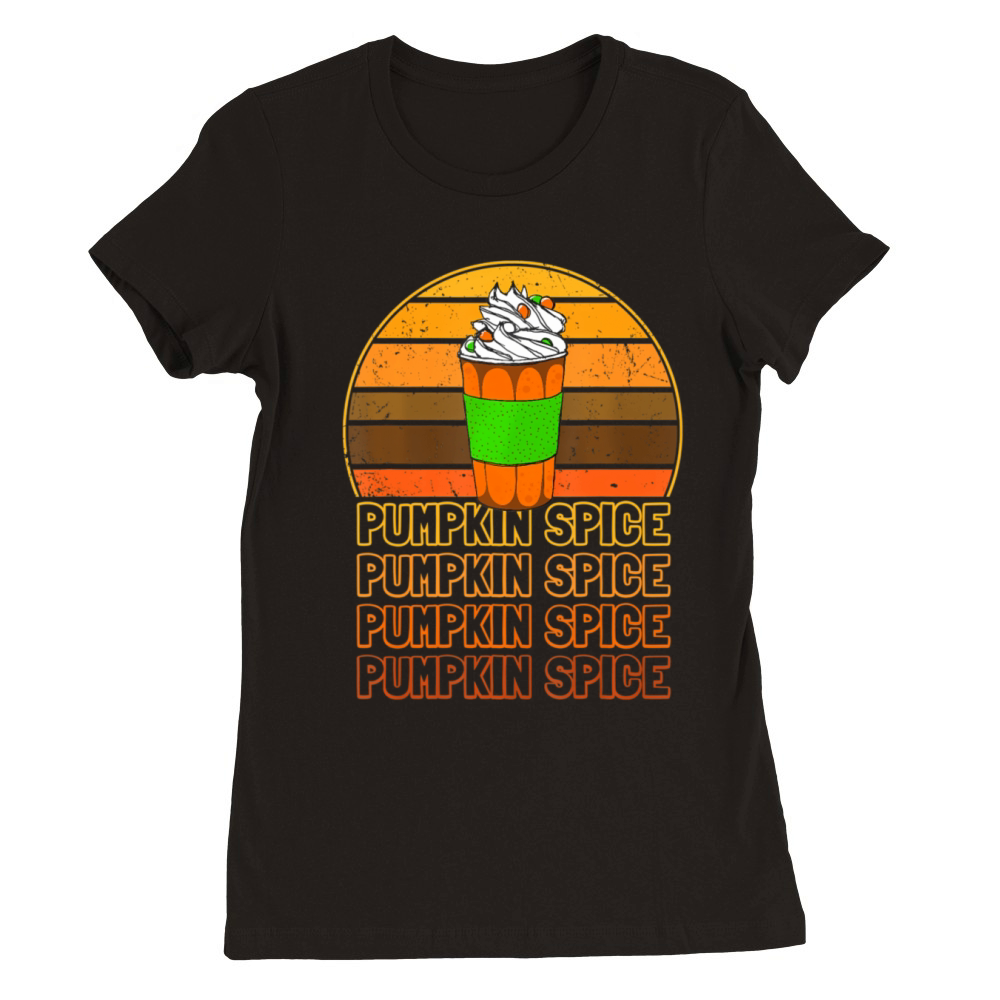 Retro Vintage Pumpkin Spice Latte Coffee Lover Premium Womens Crewneck T-shirt