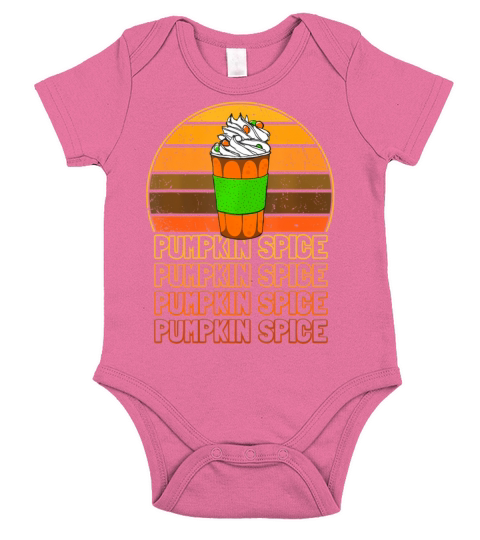 Retro Vintage Pumpkin Spice Latte Coffee Lover Short Sleeve Baby One-Piece