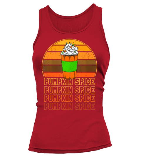 Retro Vintage Pumpkin Spice Latte Coffee Lover Tank top Woman