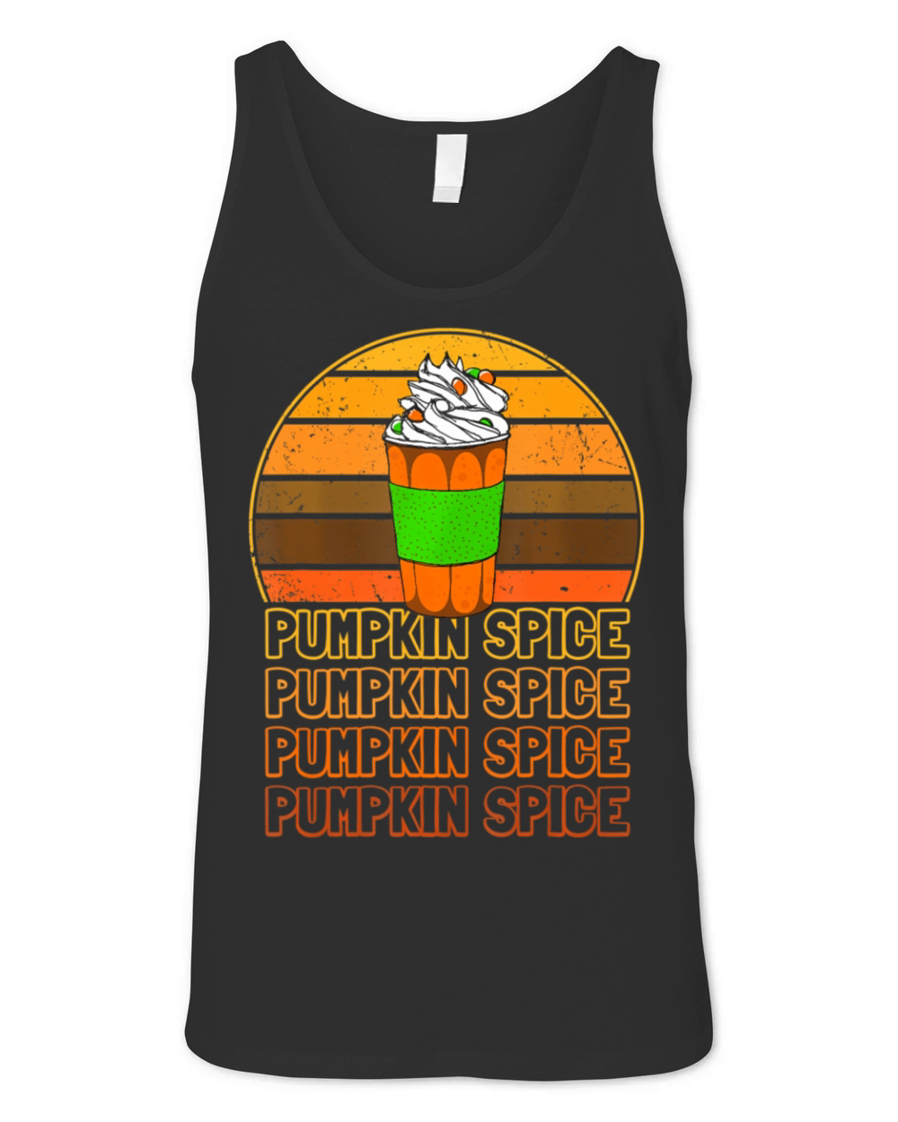 Retro Vintage Pumpkin Spice Latte Coffee Lover Unisex Jersey Tank