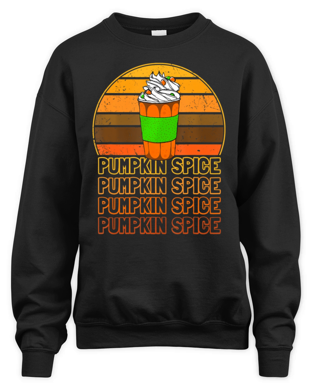 Retro Vintage Pumpkin Spice Latte Coffee Lover Unisex Premium Crewneck Sweatshirt