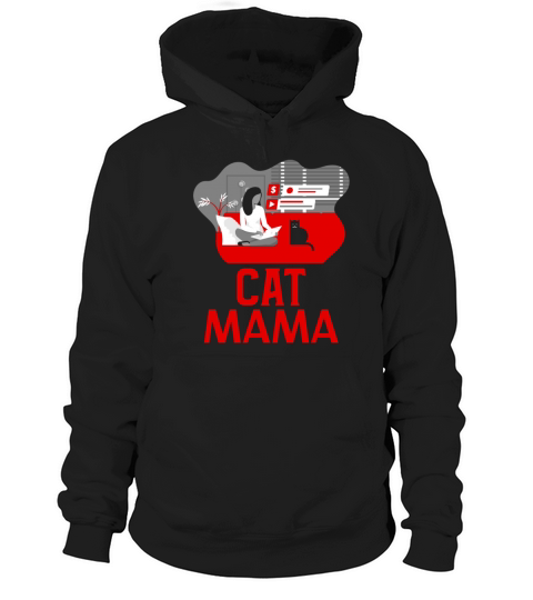 Retro Funny Vintage 80s Style Distressed Cat Mom Hoodie Unisex
