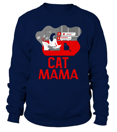 Retro Funny Vintage 80s Style Distressed Cat Mom Sweatshirt Unisex