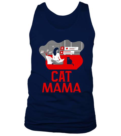 Retro Funny Vintage 80s Style Distressed Cat Mom Tank Top Unisex