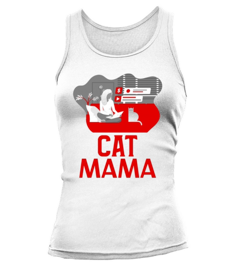 Retro Funny Vintage 80s Style Distressed Cat Mom Tank top Woman