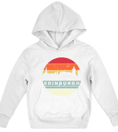 Retro Vintage Matching Family Edinburgh Kids Hoodie