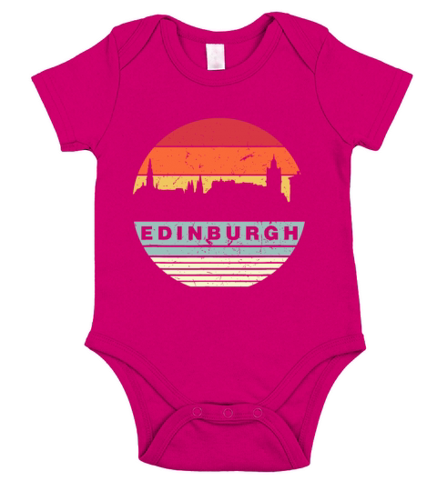 Retro Vintage Matching Family Edinburgh Short Sleeve Baby One-Piece
