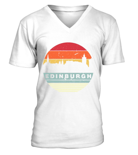 Retro Vintage Matching Family Edinburgh V-Neck T-shirt