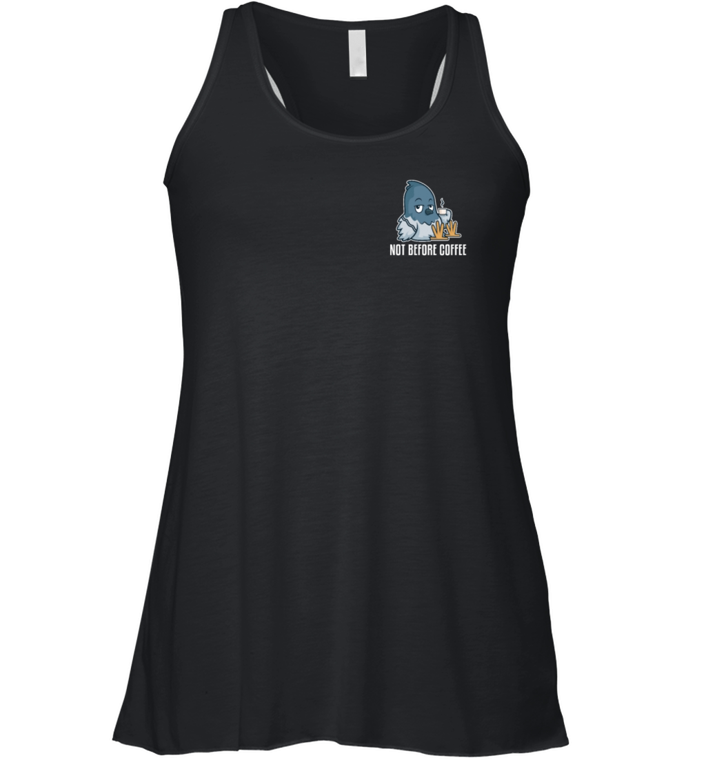 Not Before Coffee Logo Emblem Queen Latte Art Women's Flowy Tank Top