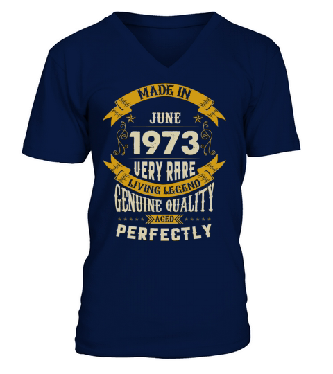 June 1973 Vintage Birthday Present V-Neck T-shirt