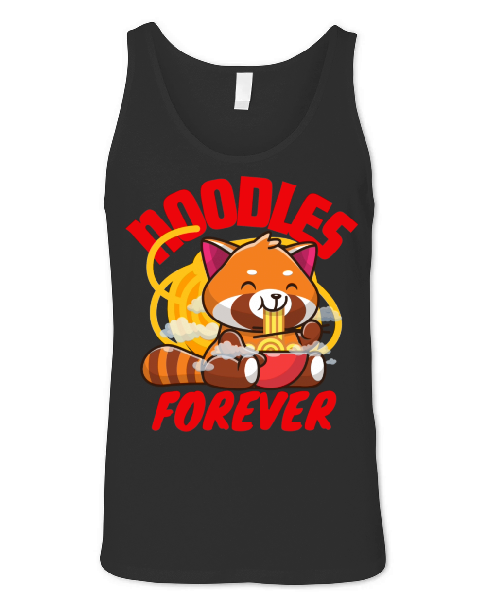 Red Panda Eating Noodles Forever Unisex Jersey Tank