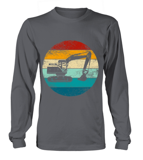 Excavator Retro Style Vintage Construction Worker Long sleeved Unisex