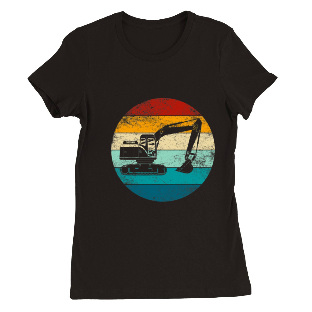 Excavator Retro Style Vintage Construction Worker Premium Womens Crewneck T-shirt