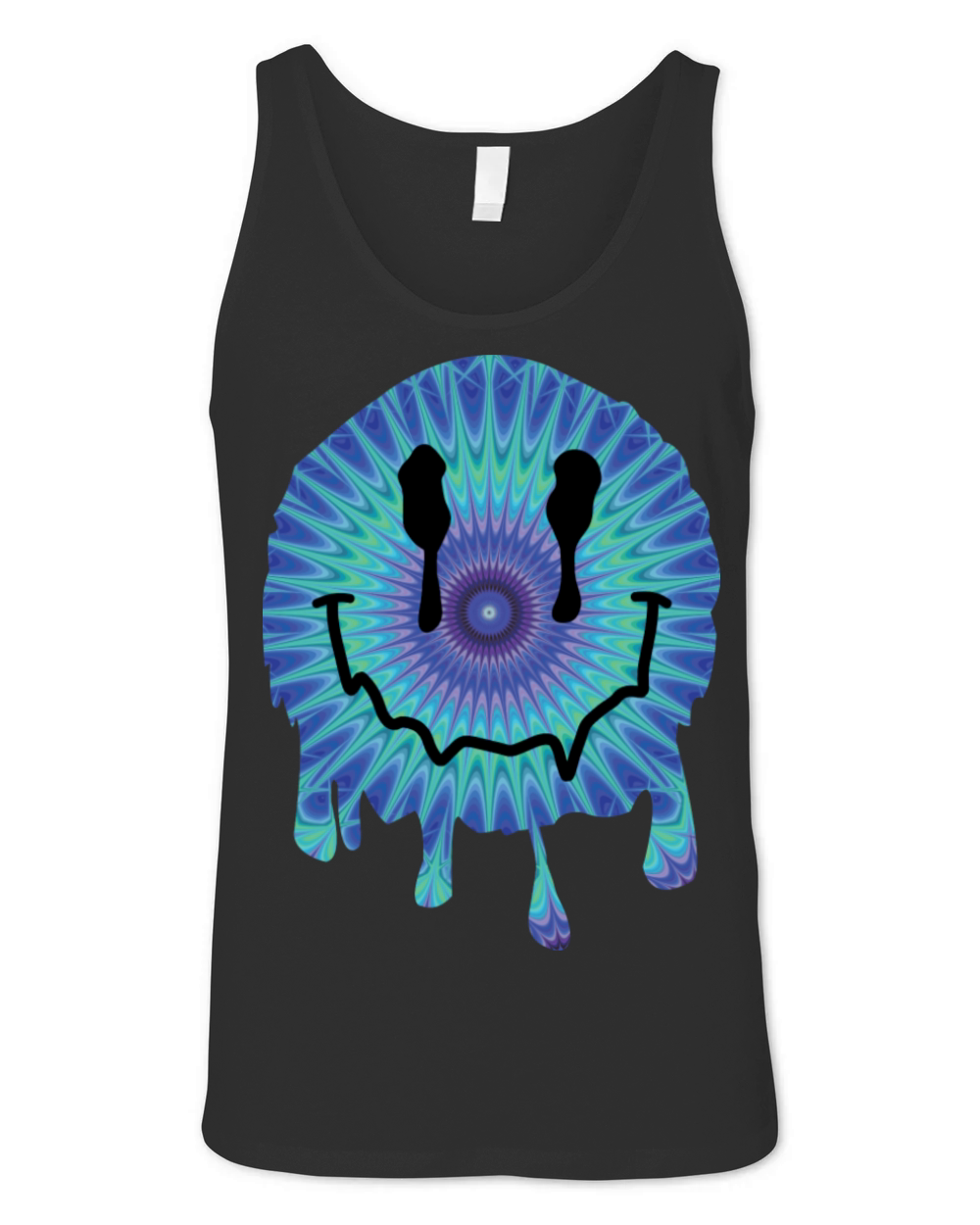 Psychedelic Smile Face Melting Trippy Unisex Jersey Tank